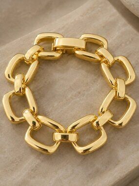925 Sterling Silver Chunky Chain Link Bracelet Gold Large Link Bracelet